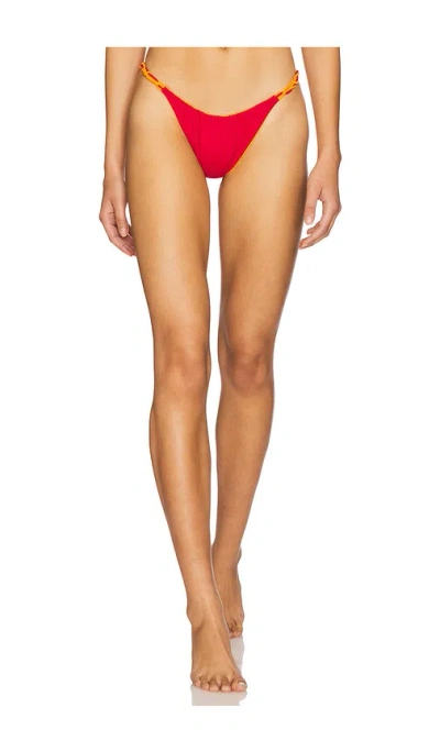 Isa Boulder Braidchain Bikini Bottom In Red