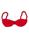 Isa Boulder Braided-strap Bikini Top In Red