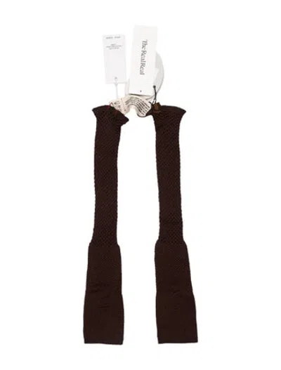 Pre-owned Isa Boulder Brown Acrylic Fishnet Ankle Socks W/tags