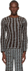 Isa Boulder Brown & Blue Cactus Sweater In Babyblue