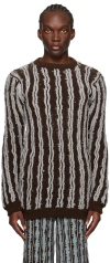 Isa Boulder Brown & Gray Cactus Sweater In Greyhound