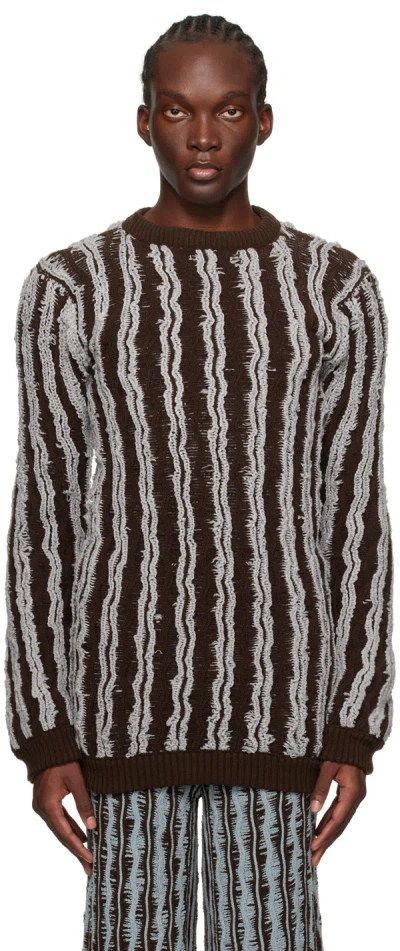 Isa Boulder Brown & Gray Cactus Sweater In Greyhound