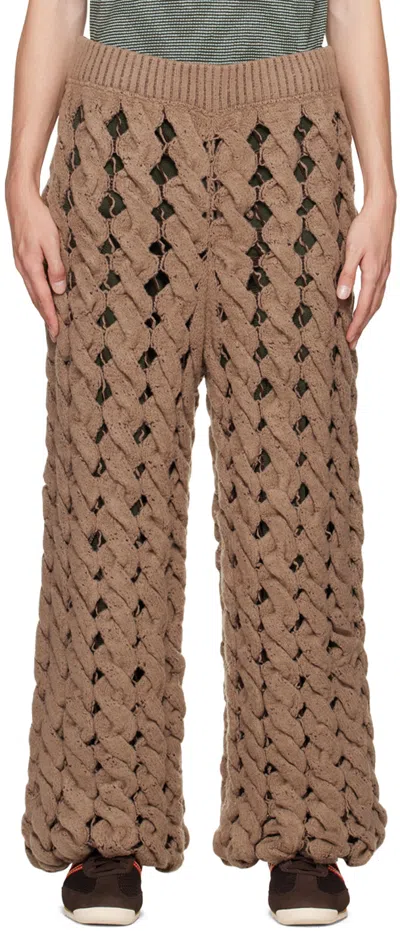 Isa Boulder Brown Basket Sweatpants In Bark