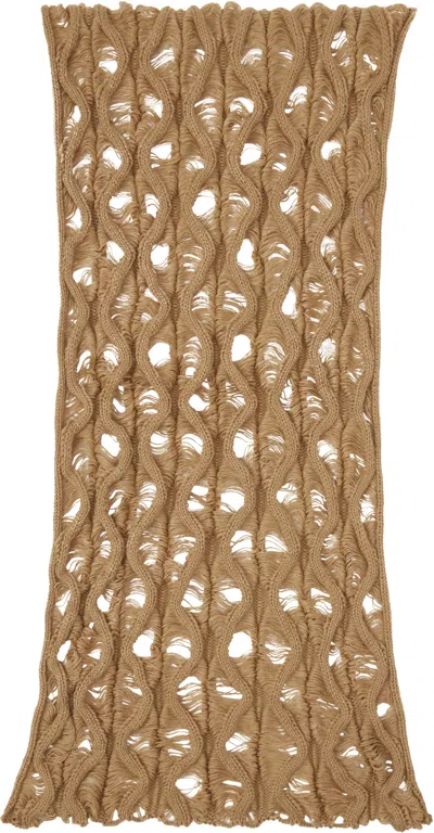 Isa Boulder Brown Fudgy Scarf In Sand