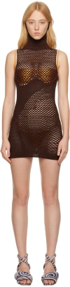 Isa Boulder Brown Map Minidress In Soil