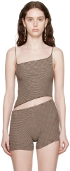 Isa Boulder Brown Parallel Tank Top In Bark