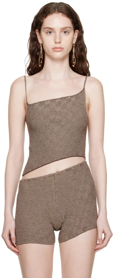 Isa Boulder Brown Parallel Tank Top In Bark