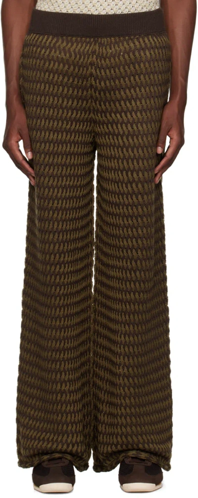 Isa Boulder Brown Tightweave Sweatpants In Burnt