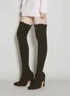 Isa Boulder 127mm Cactus Striped Over-the-knee Boots In Black
