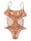 Isa Boulder Catcher Swimsuit Set In Orange