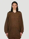 Isa Boulder Check Knit Hooded Sweater In Brown