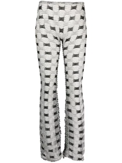 ISA BOULDER CHECK-PATTERN KNIT TROUSERS