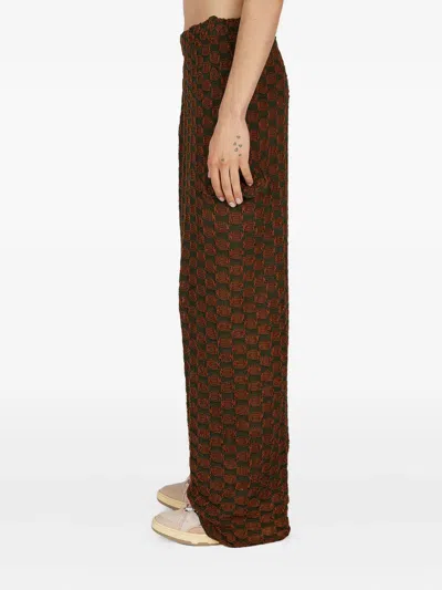 ISA BOULDER CHECKED DRAWSTRING TROUSERS