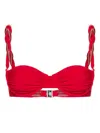 Isa Boulder Chunky Rope Underwire Bikini Top In Red