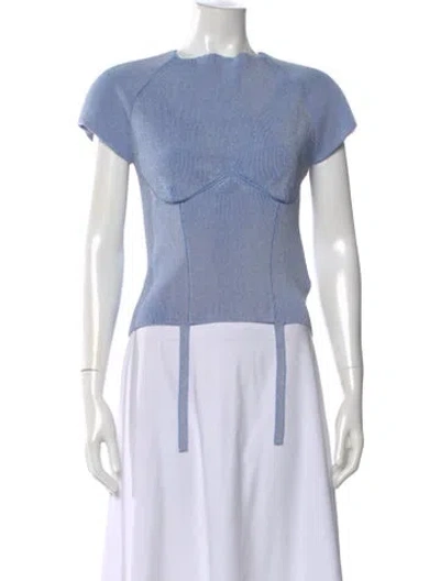 Pre-owned Isa Boulder Crew Neck Short Sleeve Top In Blue