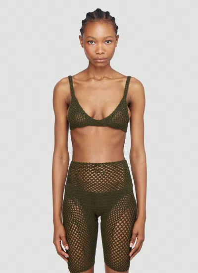 Isa Boulder Explore Crochet Bra In Green