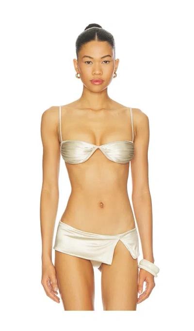 Isa Boulder Fawning Bikini Top In Silver
