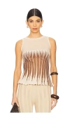 Isa Boulder Gradflare Sleeveless Top In Cocoa Beige