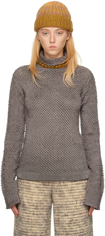 Isa Boulder Gray Armour Sweater In Steel