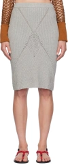 Isa Boulder Gray Kite Midi Skirt In Silver