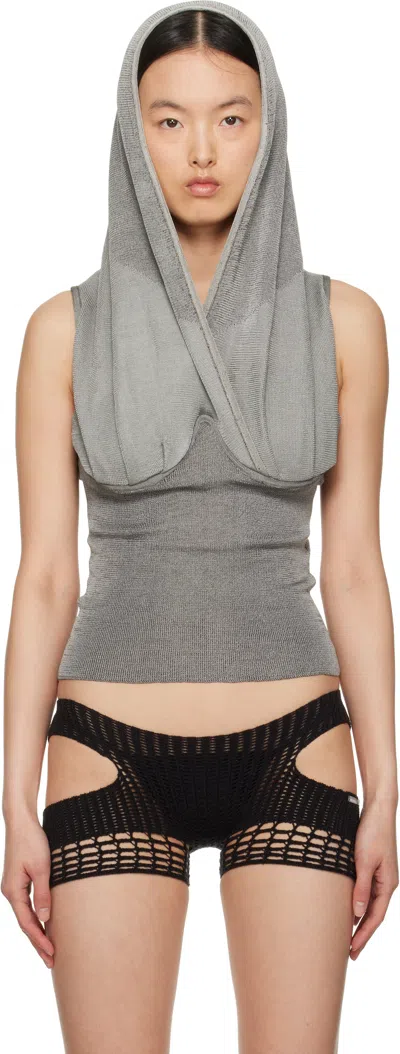 Isa Boulder Gray Lowhood Top In Silver Slate