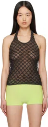 ISA BOULDER GRAY MACRAMIST HALTER TOP
