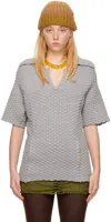 Isa Boulder Peanut Regular-fit Stretch-knitted Shirt In Grey