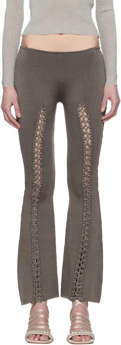 Isa Boulder Gray Suture Front Lounge Pants In Iron