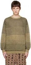 Isa Boulder Green & Beige Gradient Dot Sweater In Swamp