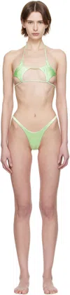Isa Boulder Green Argyle & Forward Bikini In Lime