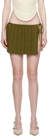 Isa Boulder Green Pleated Reversible Miniskirt In Juice