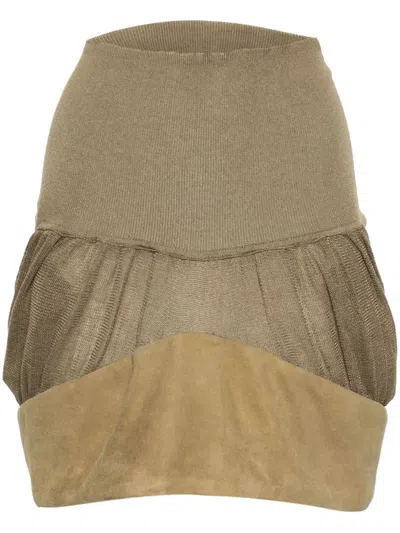 Isa Boulder Grace Peplum Miniskirt In Green