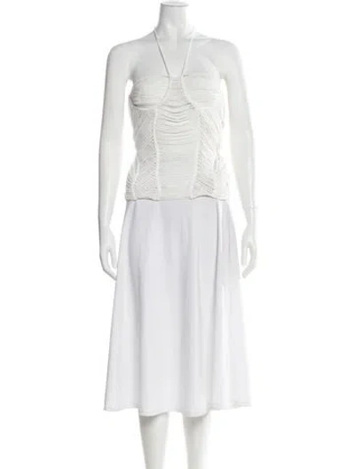 Pre-owned Isa Boulder Halterneck Sleeveless Crop Top W/ Tags In Neutral