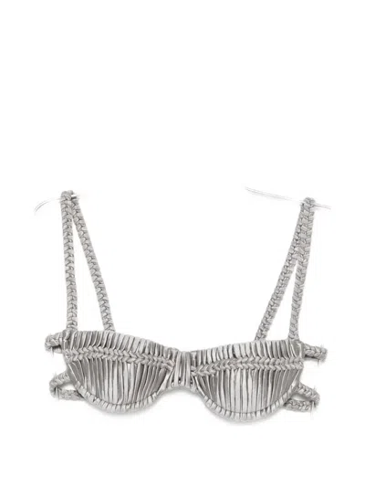 Isa Boulder Hayrose Bikini Top In Silver