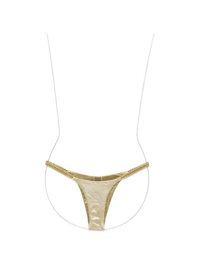 Isa Boulder High Weave Bikini Bottom In Neutral