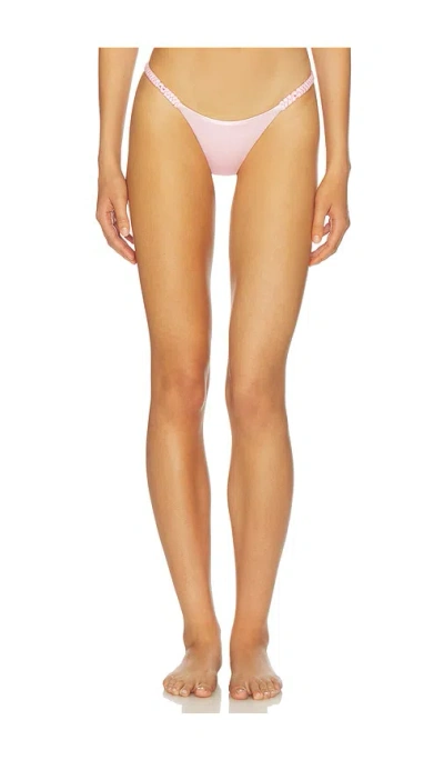 Isa Boulder High Weave Bikini Bottom In Pink