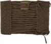 Isa Boulder Khaki Expandable Quilted Belt In Swamp