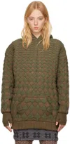 Isa Boulder Illusion Quilted Hooded Sweatshirt In Swamp