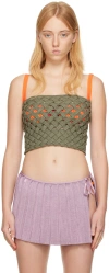 Isa Boulder Khaki Strapless Camisole In Forest