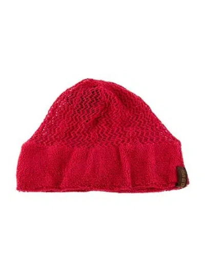 Pre-owned Isa Boulder Knit Beanie In Red