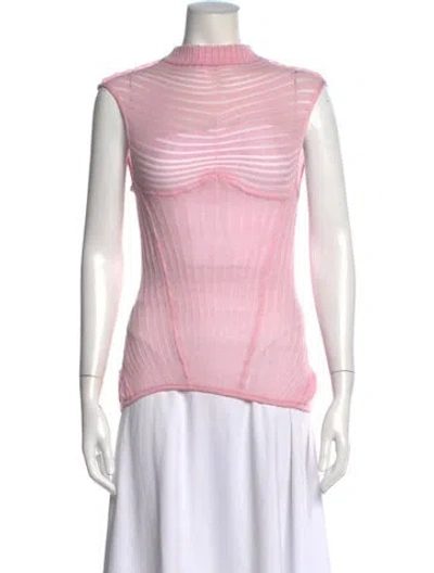 Pre-owned Isa Boulder Mock Neck Sweater In Pink