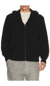 Isa Boulder Node Zip-up Jacket In Black