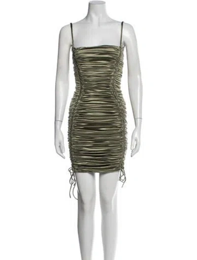 Pre-owned Isa Boulder Nylon Mini Dress In Green