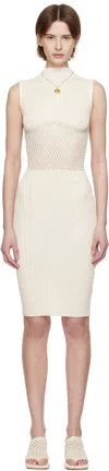 Isa Boulder Off-white Honeycomb Midi Dress In Milk
