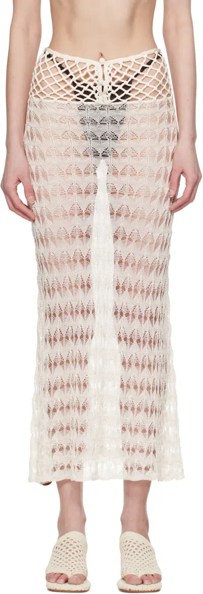 Isa Boulder Off-white Lace Maxi Skirt In Milk