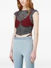 Isa Boulder Open-back Knitted Tank Top In Blue