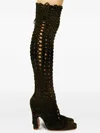 Isa Boulder Open-design Boots In Green
