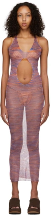 Isa Boulder Orange & Purple Pull Away Long Jelly Dress In Mars