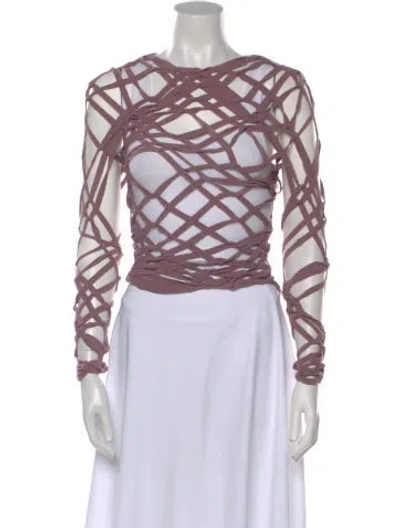 Pre-owned Isa Boulder Patterned Crew Neck Top In Pink
