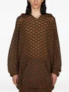 Isa Boulder Check Knit Hooded Sweater In Brown